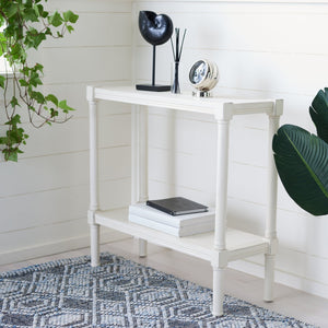 Safavieh Rafiki Console Table - British Colonial Charm For Entryways, Living Rooms & Versatile Spaces Distressed White CNS5714A