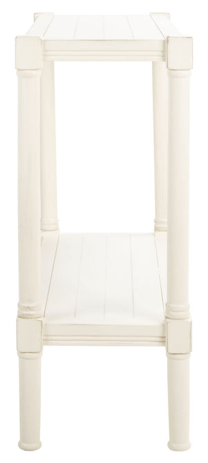 Safavieh Rafiki Console Table - British Colonial Charm For Entryways, Living Rooms & Versatile Spaces Distressed White CNS5714A