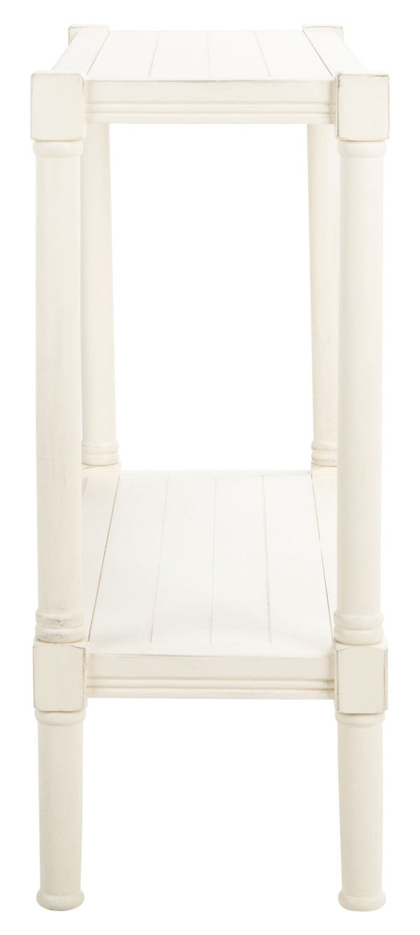 Safavieh Rafiki Console Table - British Colonial Charm For Entryways, Living Rooms & Versatile Spaces Distressed White CNS5714A
