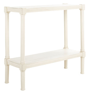 Safavieh Rafiki Console Table - British Colonial Charm For Entryways, Living Rooms & Versatile Spaces Distressed White CNS5714A