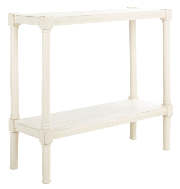 Safavieh Rafiki Console Table - British Colonial Charm For Entryways, Living Rooms & Versatile Spaces Distressed White CNS5714A