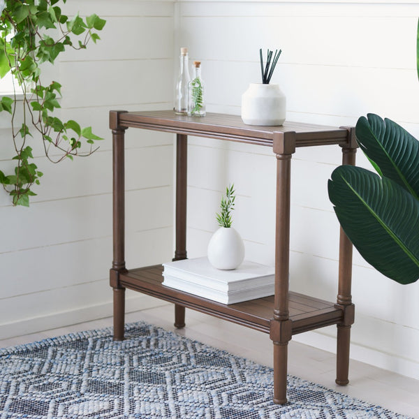 Safavieh Rafiki Console Table - British Colonial Charm For Entryways, Living Rooms & Versatile Spaces Brown CNS5714C