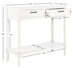 Safavieh Filbert 2 Drawer Console Table – Timeless Charm Meets Modern Minimalism For Entryway & Living Spaces Distressed White CNS5716A