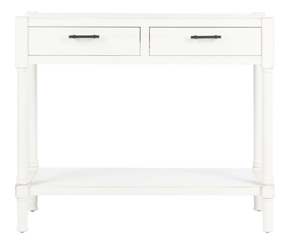 Safavieh Filbert 2 Drawer Console Table – Timeless Charm Meets Modern Minimalism For Entryway & Living Spaces Distressed White CNS5716A