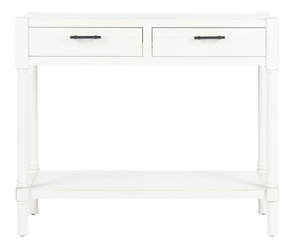 Safavieh Filbert 2 Drawer Console Table – Timeless Charm Meets Modern Minimalism For Entryway & Living Spaces Distressed White CNS5716A