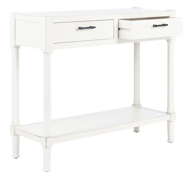 Safavieh Filbert 2 Drawer Console Table – Timeless Charm Meets Modern Minimalism For Entryway & Living Spaces Distressed White CNS5716A