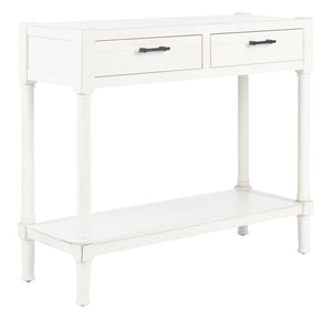 Safavieh Filbert 2 Drawer Console Table – Timeless Charm Meets Modern Minimalism For Entryway & Living Spaces Distressed White CNS5716A
