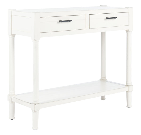 Safavieh Filbert 2 Drawer Console Table – Timeless Charm Meets Modern Minimalism For Entryway & Living Spaces Distressed White CNS5716A