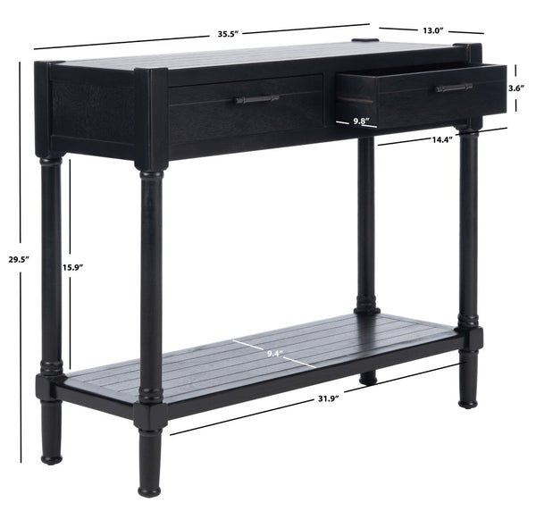 Safavieh Filbert 2 Drawer Console Table – Timeless Charm Meets Modern Minimalism For Entryway & Living Spaces Black CNS5716B