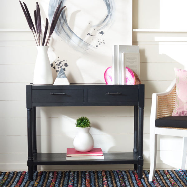 Safavieh Filbert 2 Drawer Console Table – Timeless Charm Meets Modern Minimalism For Entryway & Living Spaces Black CNS5716B