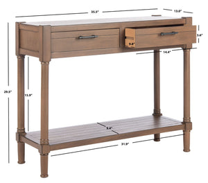 Safavieh Filbert 2 Drawer Console Table – Timeless Charm Meets Modern Minimalism For Entryway & Living Spaces Brown CNS5716C