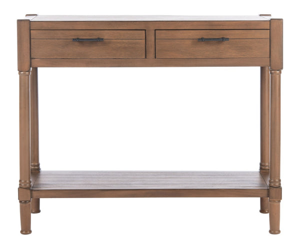 Safavieh Filbert 2 Drawer Console Table – Timeless Charm Meets Modern Minimalism For Entryway & Living Spaces Brown CNS5716C