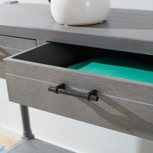 Safavieh Filbert 2 Drawer Console Table – Timeless Charm Meets Modern Minimalism For Entryway & Living Spaces White Washed Grey CNS5716D