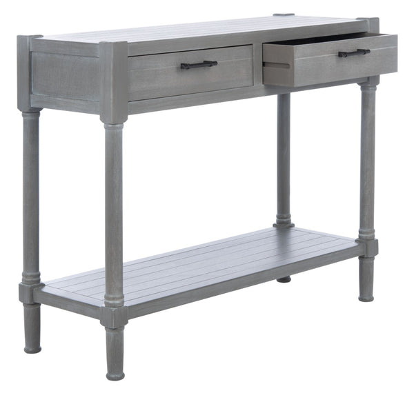 Safavieh Filbert 2 Drawer Console Table – Timeless Charm Meets Modern Minimalism For Entryway & Living Spaces White Washed Grey CNS5716D