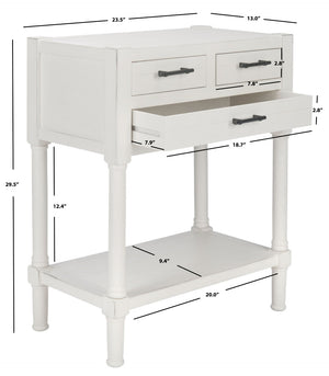 Safavieh Filbert 3 Drawer Console Table - Modern Minimalist Design With Timeless Elegance For Any Space Distressed White CNS5717A