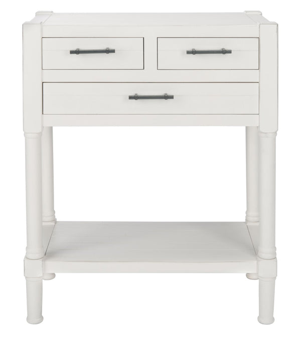Safavieh Filbert 3 Drawer Console Table - Modern Minimalist Design With Timeless Elegance For Any Space Distressed White CNS5717A