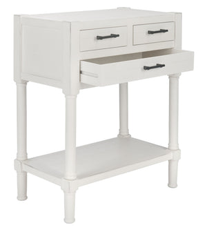 Safavieh Filbert 3 Drawer Console Table - Modern Minimalist Design With Timeless Elegance For Any Space Distressed White CNS5717A