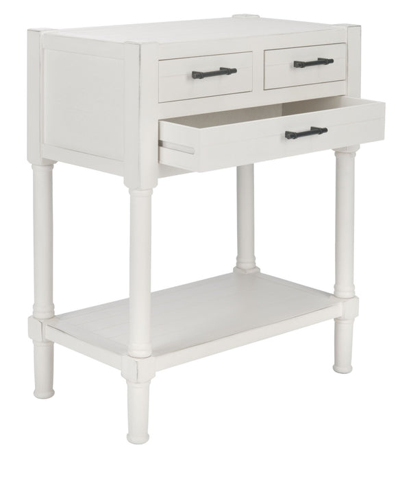 Safavieh Filbert 3 Drawer Console Table - Modern Minimalist Design With Timeless Elegance For Any Space Distressed White CNS5717A