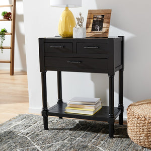 Safavieh Filbert 3 Drawer Console Table - Modern Minimalist Design With Timeless Elegance For Any Space Black CNS5717B