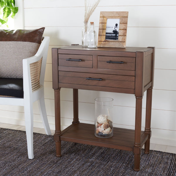 Safavieh Filbert 3 Drawer Console Table - Modern Minimalist Design With Timeless Elegance For Any Space Brown CNS5717C
