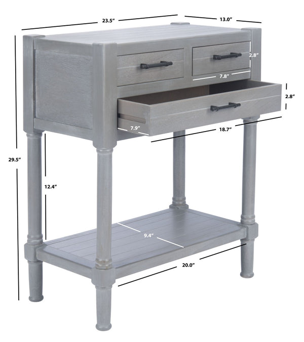Safavieh Filbert 3 Drawer Console Table - Modern Minimalist Design With Timeless Elegance For Any Space White Washed Grey CNS5717D