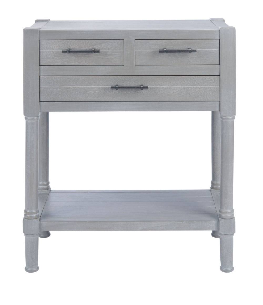 Safavieh Filbert 3 Drawer Console Table - Modern Minimalist Design With Timeless Elegance For Any Space White Washed Grey CNS5717D