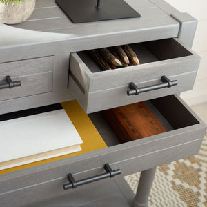 Safavieh Filbert 3 Drawer Console Table - Modern Minimalist Design With Timeless Elegance For Any Space White Washed Grey CNS5717D