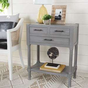 Safavieh Filbert 3 Drawer Console Table - Modern Minimalist Design With Timeless Elegance For Any Space White Washed Grey CNS5717D