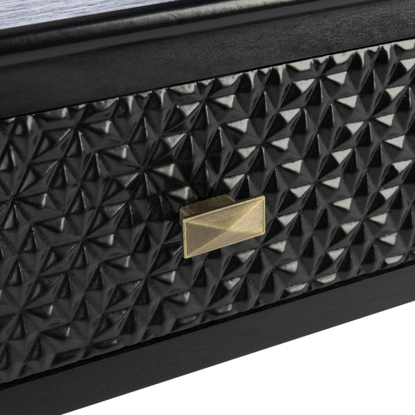 Safavieh Halton Elegant Console Table With Timeless Turned Legs And Two Textured Drawers For Stylish Storage Black CNS5718B