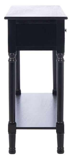 Safavieh Halton Elegant Console Table With Timeless Turned Legs And Two Textured Drawers For Stylish Storage Black CNS5718B