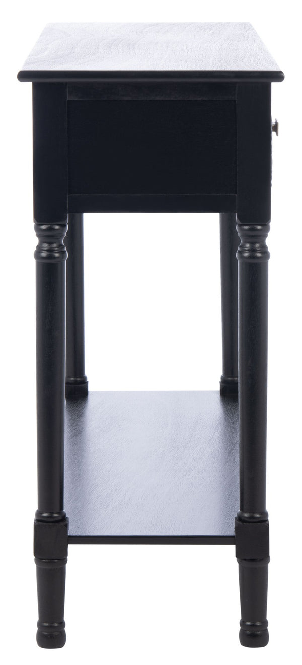 Safavieh Halton Elegant Console Table With Timeless Turned Legs And Two Textured Drawers For Stylish Storage Black CNS5718B