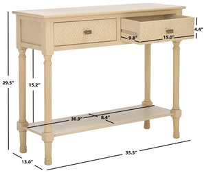 Safavieh Halton 2Drw Console Table Natural 35.5" x 13" x 29.5"