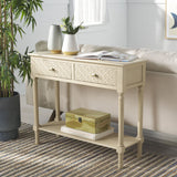 Safavieh Halton 2Drw Console Table Natural 35.5" x 13" x 29.5"