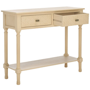Safavieh Halton 2Drw Console Table Natural 35.5" x 13" x 29.5"
