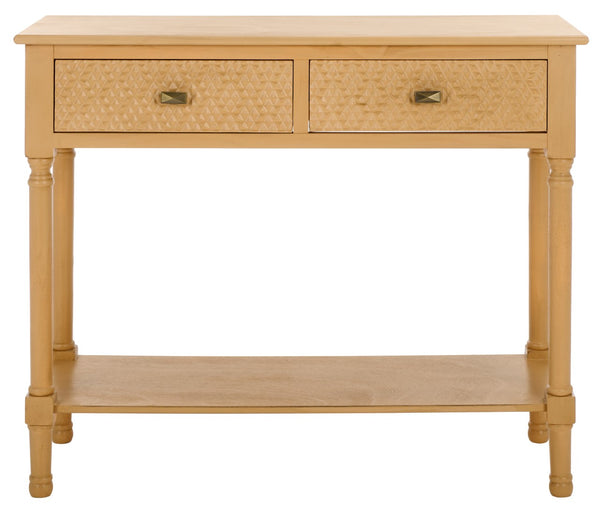 Safavieh Halton 2Drw Console Table Camel 35.5" x 13" x 29.5"