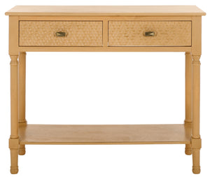 Safavieh Halton 2Drw Console Table Camel 35.5" x 13" x 29.5"