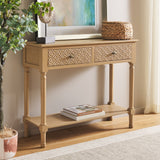 Safavieh Halton 2Drw Console Table Camel 35.5" x 13" x 29.5"