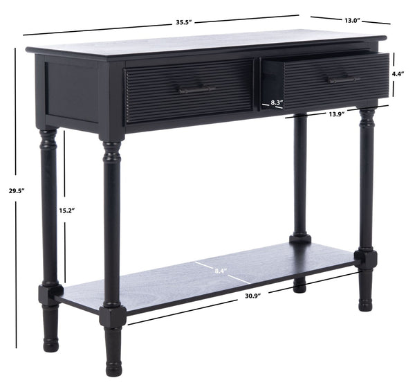 Safavieh Ryder Versatile Console Table With Striated Drawer Fronts For Stylish Storage In Any Space Black CNS5719B