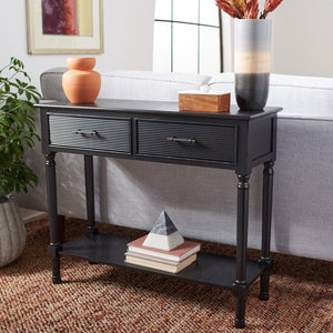 Safavieh Ryder Versatile Console Table With Striated Drawer Fronts For Stylish Storage In Any Space Black CNS5719B