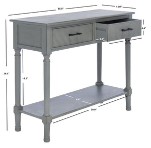 Safavieh Ryder Versatile Console Table With Striated Drawer Fronts For Stylish Storage In Any Space Distressed Grey CNS5719C