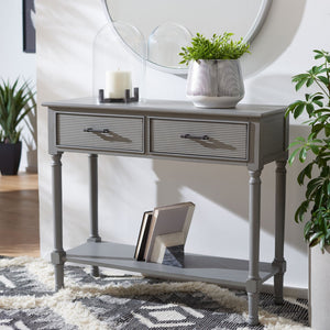 Safavieh Ryder Versatile Console Table With Striated Drawer Fronts For Stylish Storage In Any Space Distressed Grey CNS5719C