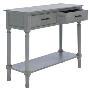 Safavieh Ryder Versatile Console Table With Striated Drawer Fronts For Stylish Storage In Any Space Distressed Grey CNS5719C