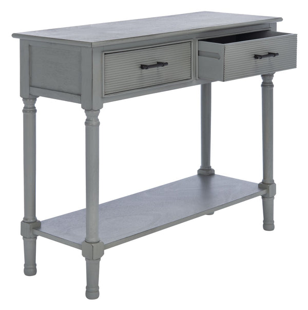 Safavieh Ryder Versatile Console Table With Striated Drawer Fronts For Stylish Storage In Any Space Distressed Grey CNS5719C