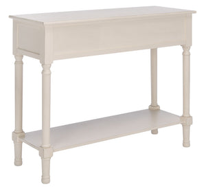 Safavieh Ryder Versatile Console Table With Striated Drawer Fronts For Stylish Storage In Any Space Distressed White / Greige Drawers CNS5719D