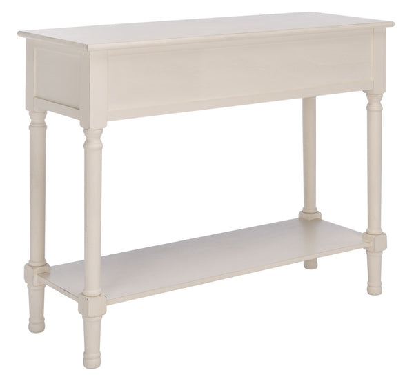 Safavieh Ryder Versatile Console Table With Striated Drawer Fronts For Stylish Storage In Any Space Distressed White / Greige Drawers CNS5719D