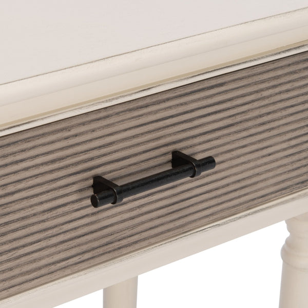 Safavieh Ryder Versatile Console Table With Striated Drawer Fronts For Stylish Storage In Any Space Distressed White / Greige Drawers CNS5719D