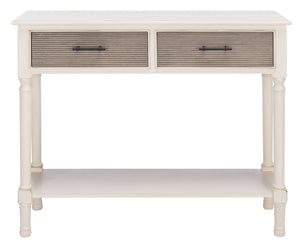 Safavieh Ryder Versatile Console Table With Striated Drawer Fronts For Stylish Storage In Any Space Distressed White / Greige Drawers CNS5719D