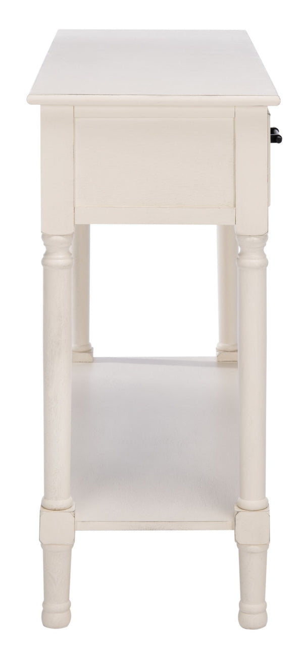 Safavieh Ryder Versatile Console Table With Striated Drawer Fronts For Stylish Storage In Any Space Distressed White / Greige Drawers CNS5719D