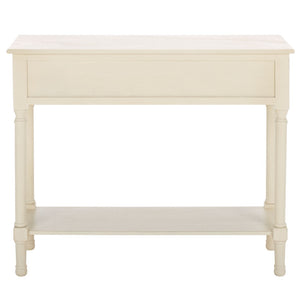 Safavieh Tate Console Table - Classic Turned-Leg Design With Spacious Storage Drawers For Your Home Decor Distressed White CNS5720A
