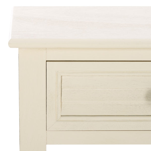 Safavieh Tate Console Table - Classic Turned-Leg Design With Spacious Storage Drawers For Your Home Decor Distressed White CNS5720A